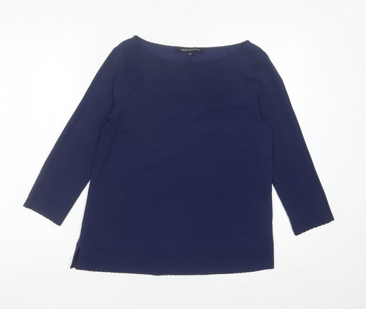 French Connection Women’s Blue XS Blouse 3/4 Sleeve Boat Neck