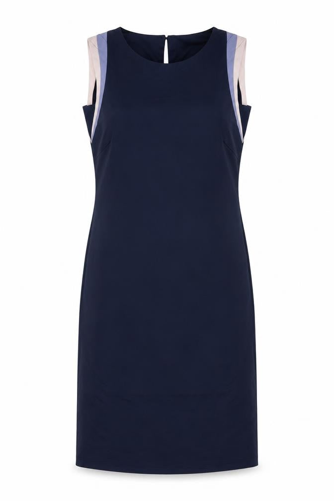 Marks & Spencer Women Blue Size 10 Sheath Dress Knee Length