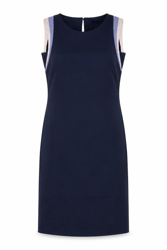 Marks & Spencer Women Blue Size 10 Sheath Dress Knee Length