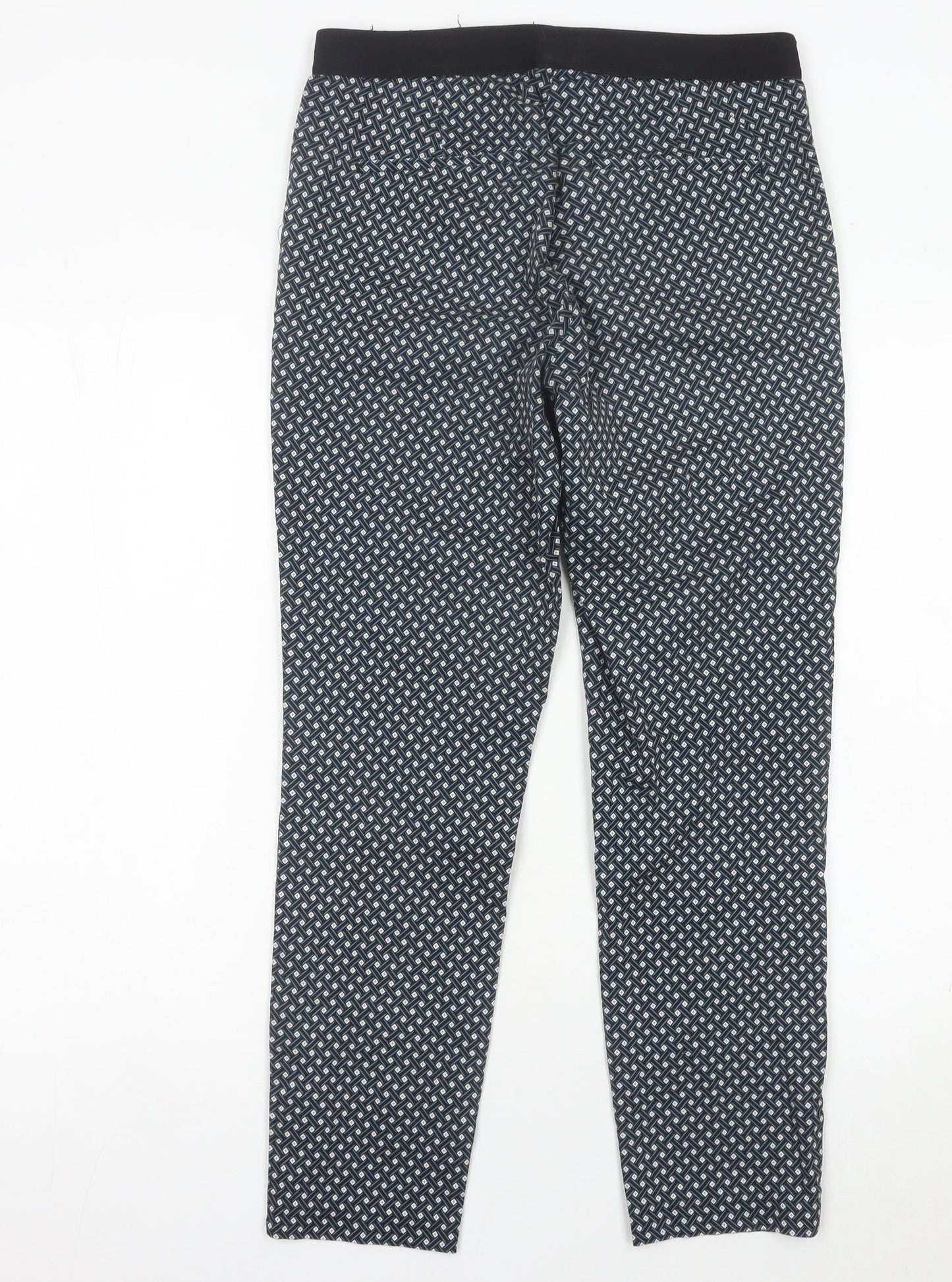 H&M Women’s Black White Geometric Slim Trousers Size 12