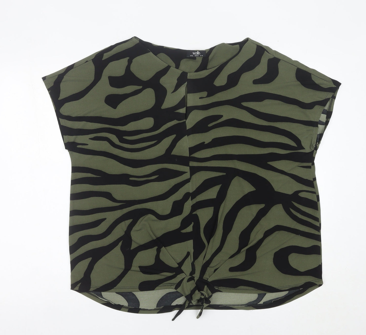 Wallis Women's Green Animal Print Tunic Blouse UK XL