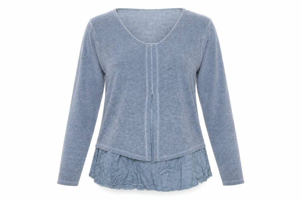 New Line Women’s Blue Scoop Neck Long Sleeve Cardigan M