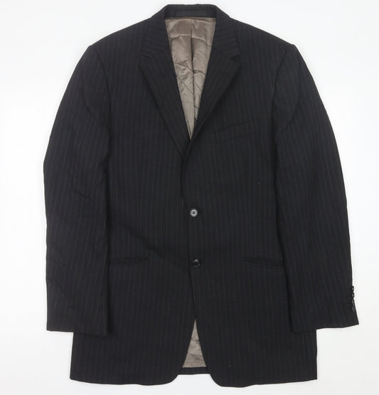 Marks and Spencer Men’s Grey Pinstripe Wool Blazer Jacket 40” Chest L