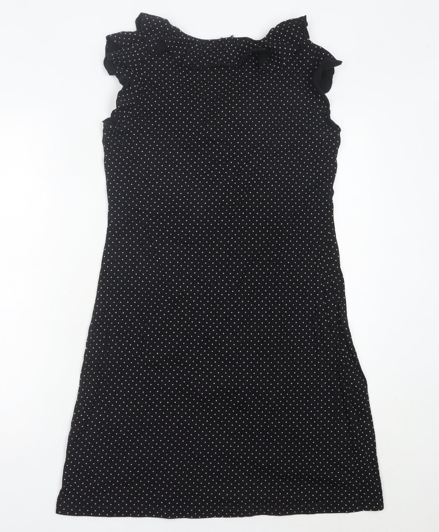 Next Women’s Black Polka Dot Cotton Knee Length Shift Dress Size 12