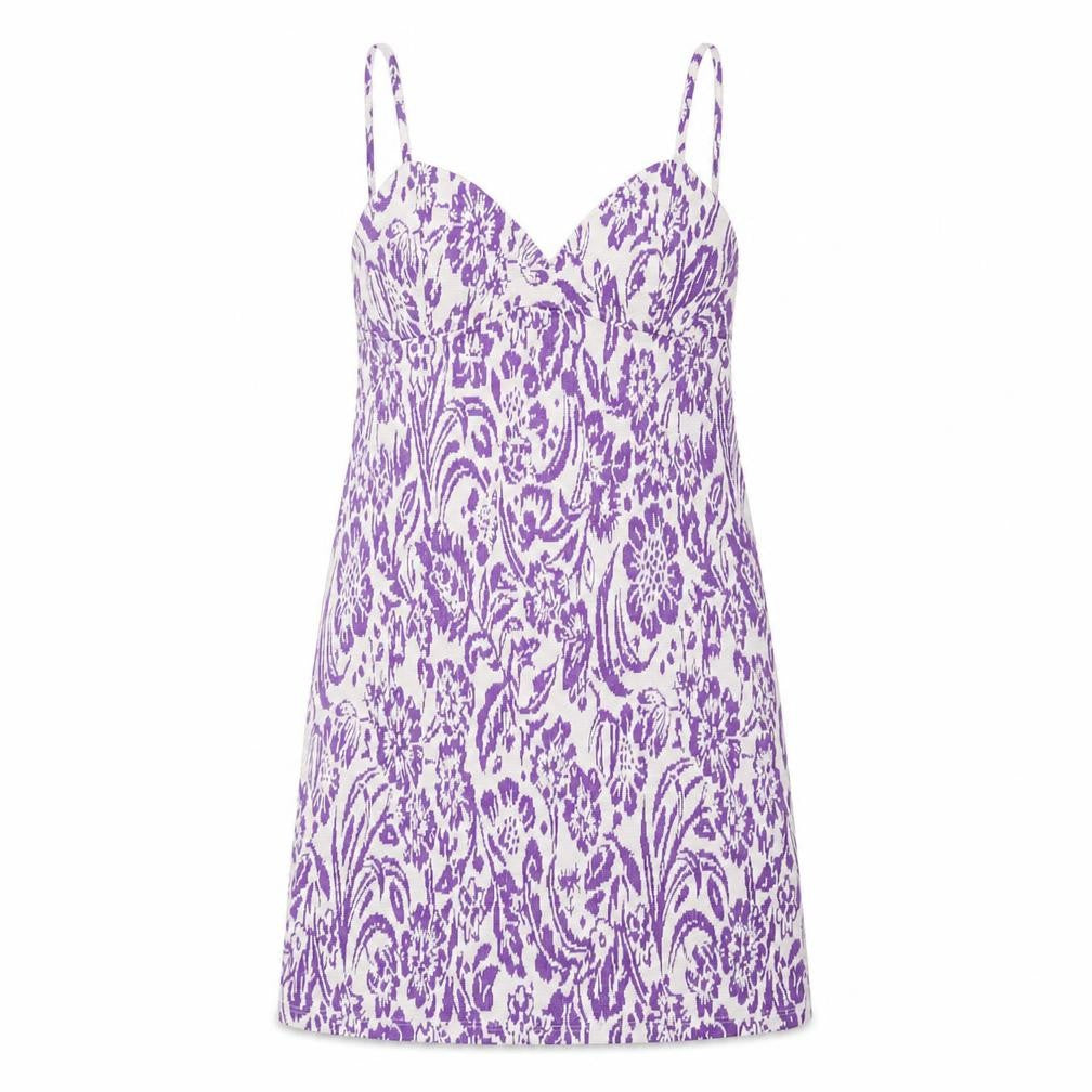 Zara Women Purple Floral Slip Dress Size 8 Short Summer
