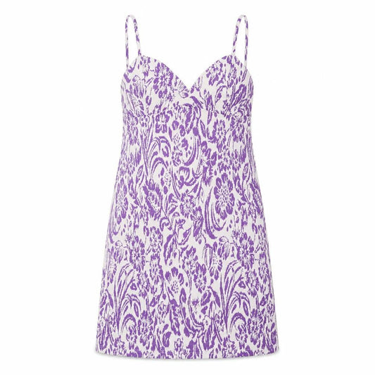 Zara Women Purple Floral Slip Dress Size 8 Short Summer