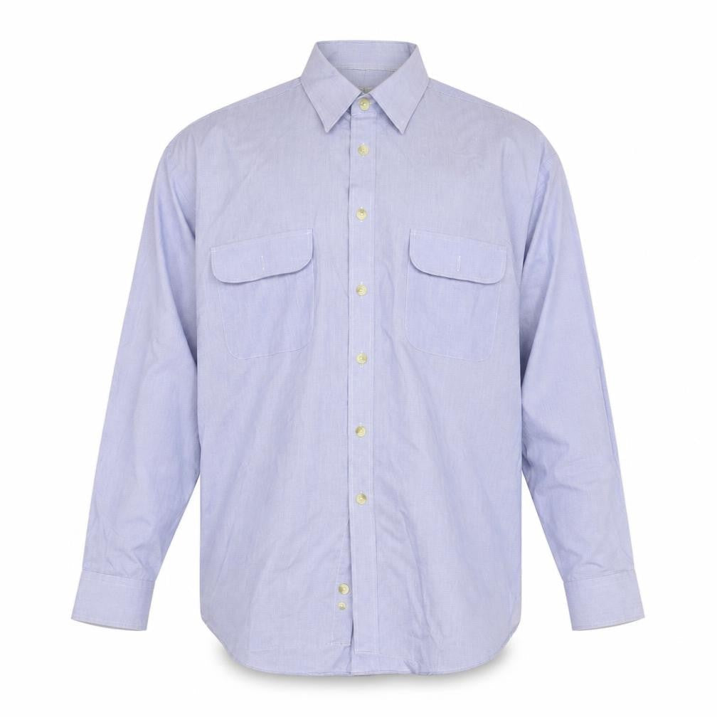 Target Men's Blue Long Sleeve Button-Up Shirt Size L 42in Regular Fit