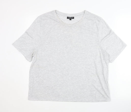 Topshop Women’s Grey Tall Size 18 Basic Short Sleeve T-Shirt