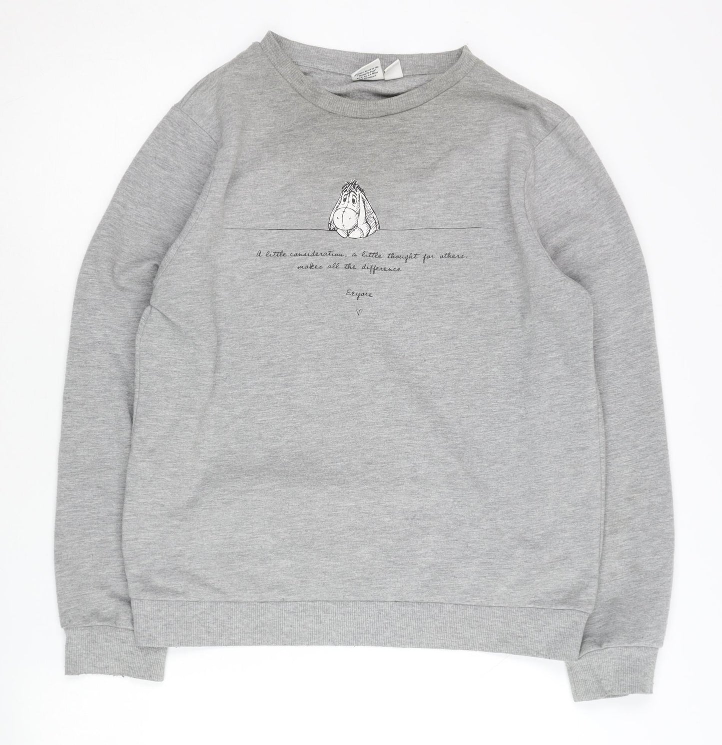 Disney Women’s Grey Eeyore Sweatshirt UK 10/12 Crew Neck Pullover