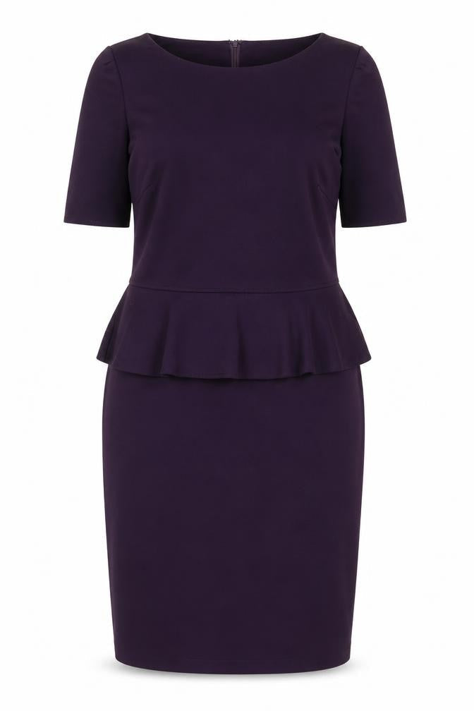 Marks & Spencer Women Purple Sheath Dress Size 12 Peplum Workwear