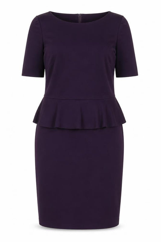 Marks & Spencer Women Purple Sheath Dress Size 12 Peplum Workwear