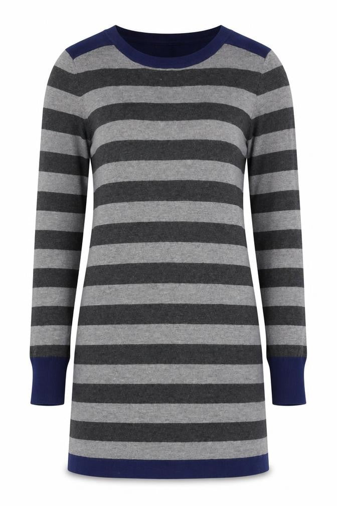 Marks & Spencer Women’s Grey Blue Striped Pullover Jumper Size 12