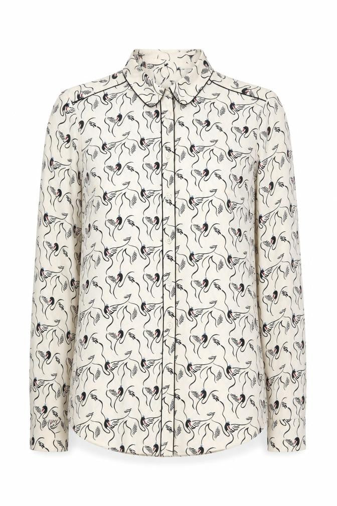 Next Women’s Ivory Animal Print Button-Up Shirt Size 10