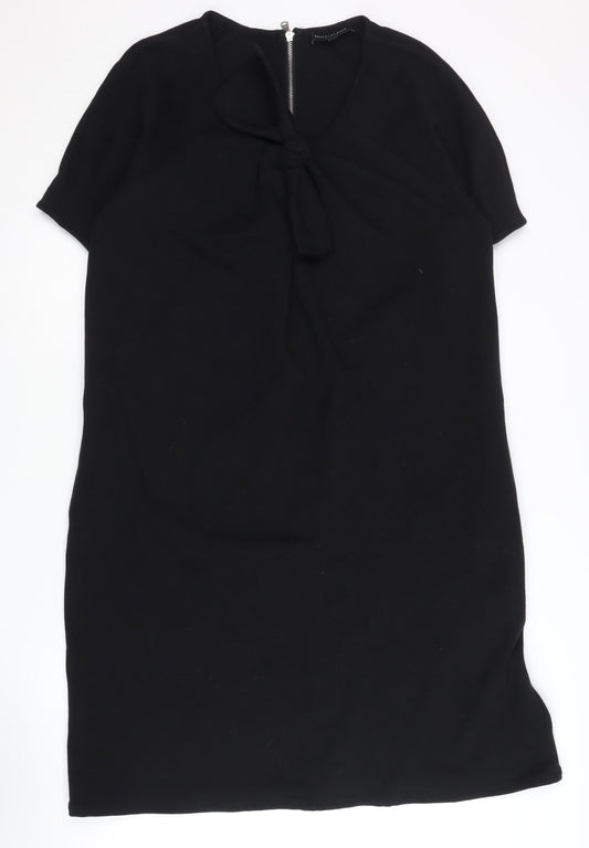 Betty Jackson Studio Women Black Size 12 Shift Bow Detail Dress