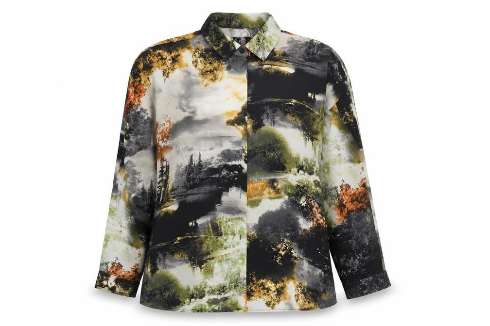 Mango Collection Womens Multicoloured Button-Up Blouse M