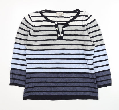 Country Casuals Women’s Multicoloured Striped Henley Jumper M