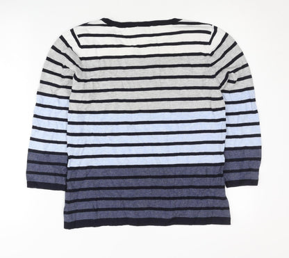 Country Casuals Women’s Multicoloured Striped Henley Jumper M