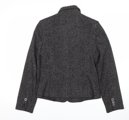Close-up detail of Atmosphere Women’s Grey Suit Jacket, size UK 8, Tailored Workwear