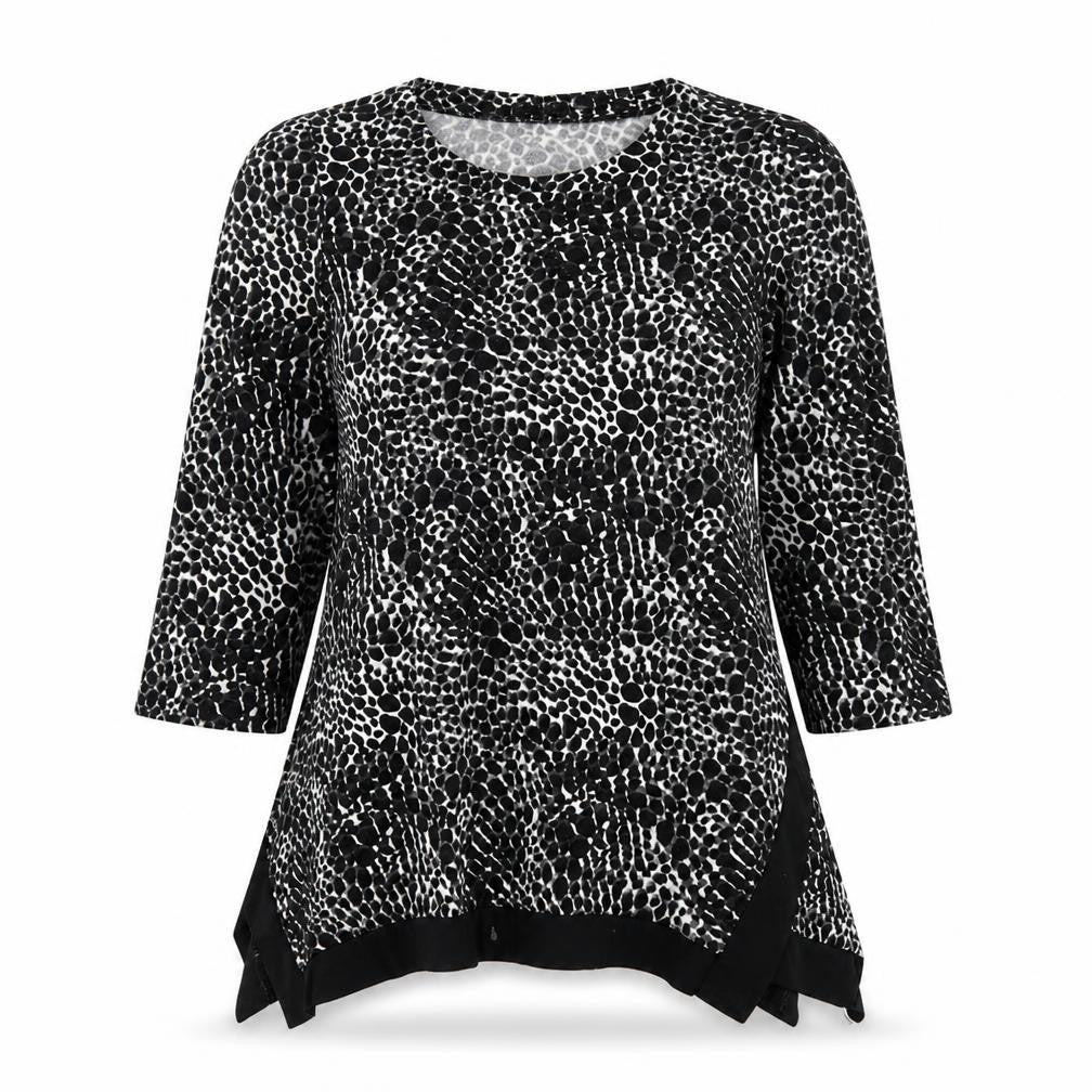 Apricot Womens Black Animal Print Tunic Blouse Size 10 Viscose
