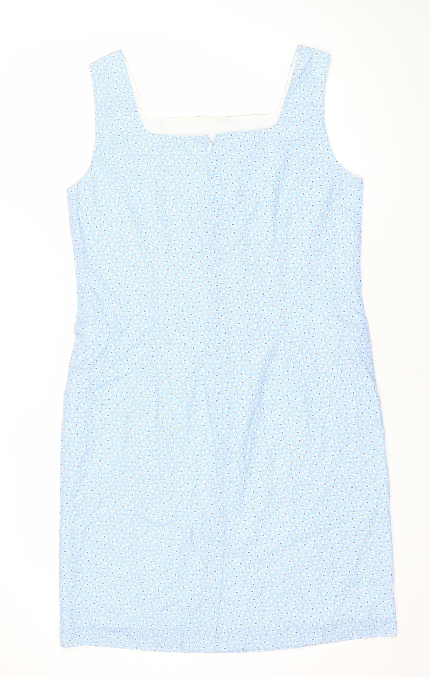Laura Ashley Women’s Blue Floral Cotton Sheath Dress Size 10