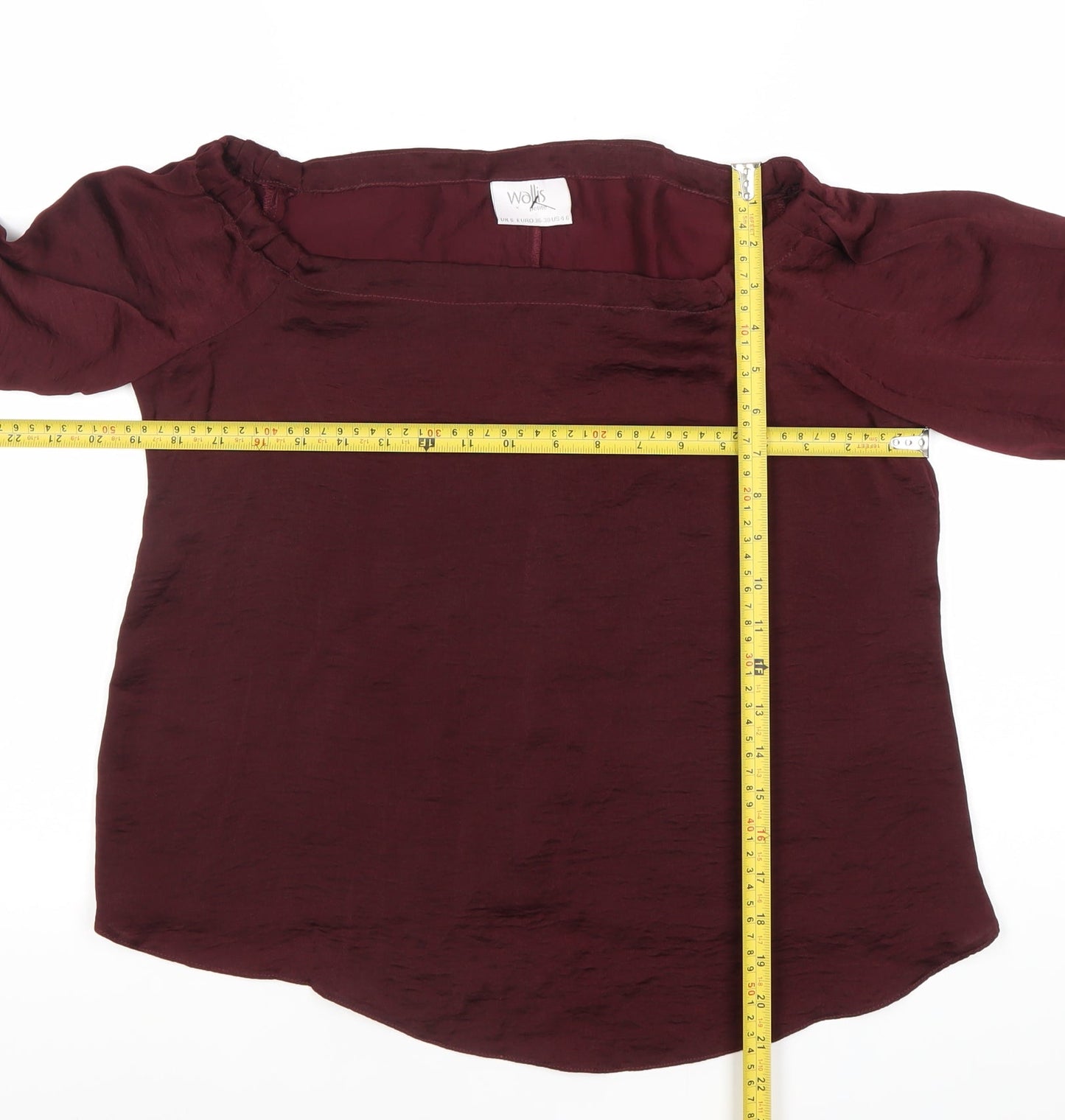 Wallis Womens Red Blouse UK S 3/4 Sleeve Polyester Workwear