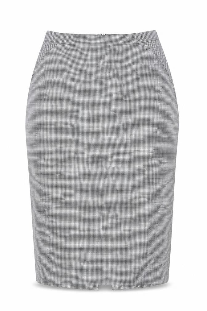 L.K. Bennett Women’s Black White Check Pencil Skirt Size 12 Workwear