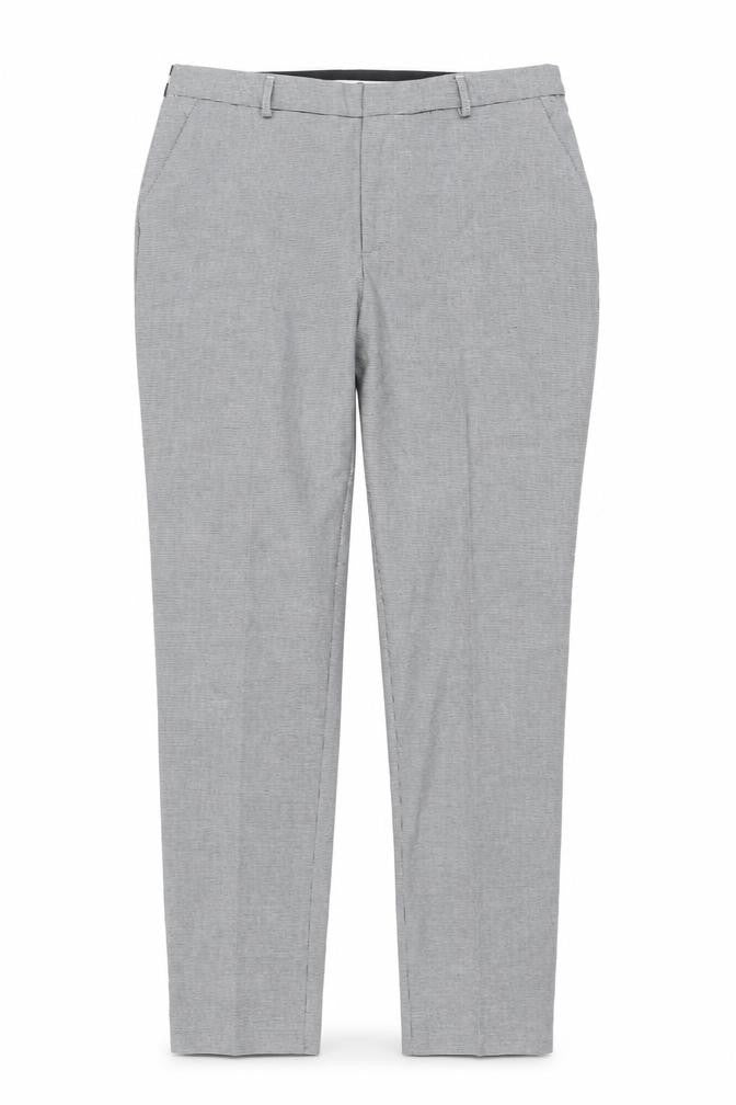 Stradivarius Womens Grey Check Slim Fit Chino Trousers Size 12