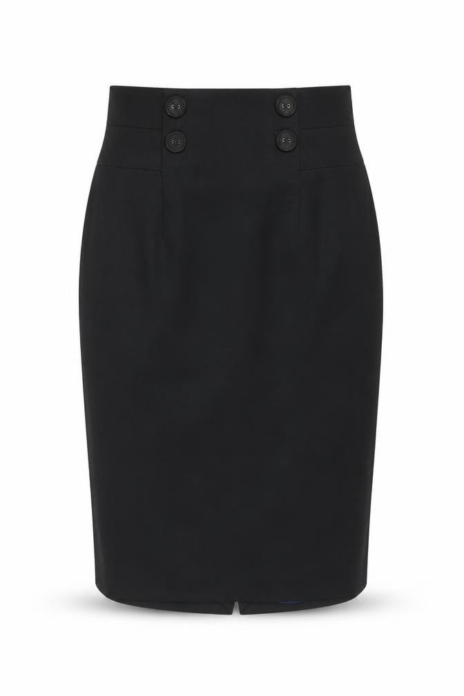 Whistles Women’s Black Wool Pencil Skirt Size 10 Knee Length Formal