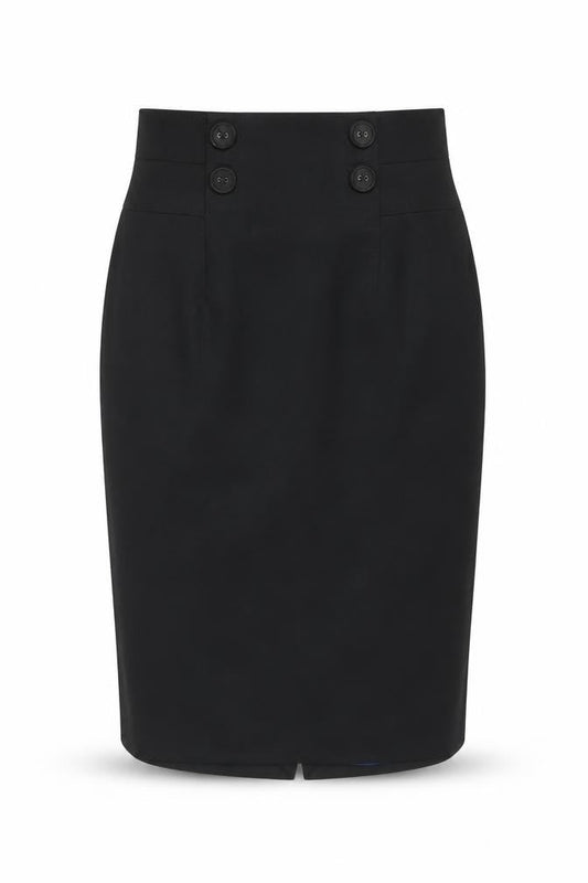 Whistles Women’s Black Wool Pencil Skirt Size 10 Knee Length Formal