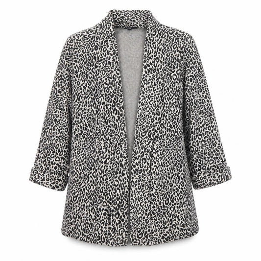 Front view of Candy Couture girls’ beige animal print mid-length coat age 12-13 years