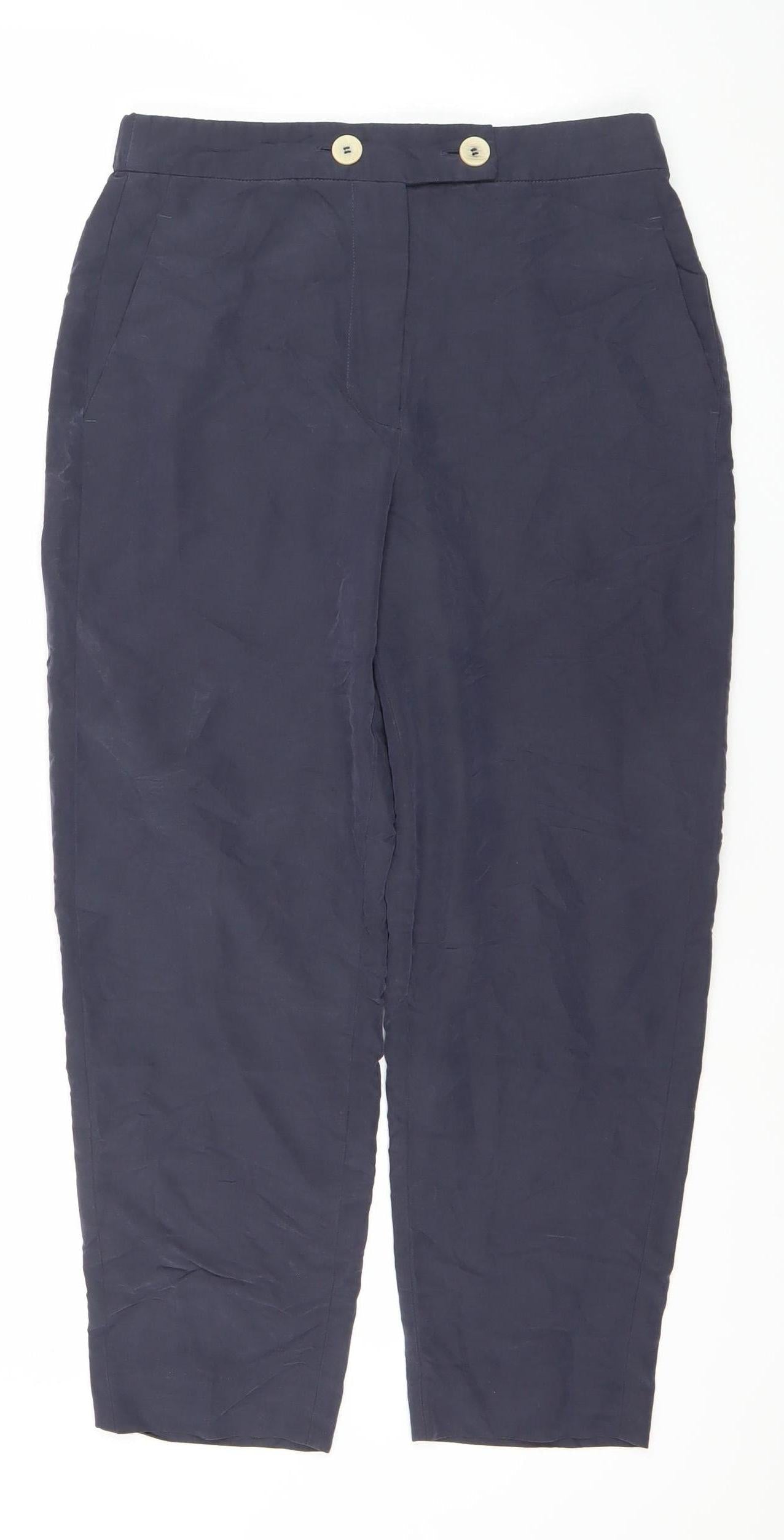 MNG Womens Blue Size 8 Suit Trousers Formal Workwear