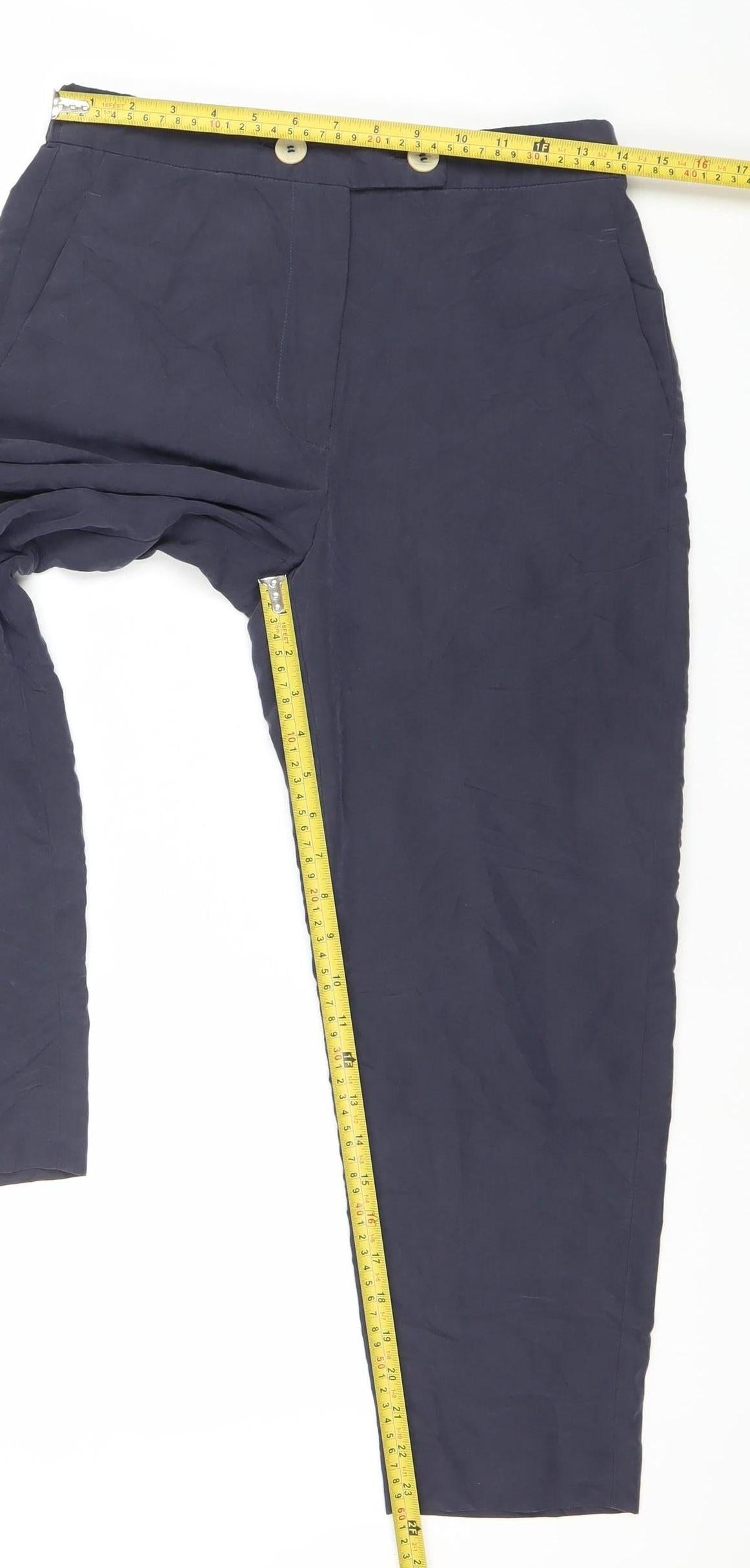 MNG Womens Blue Size 8 Suit Trousers Formal Workwear