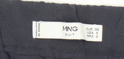 Mango Womens Blue Size 8 Suit Trousers Formal Workwear