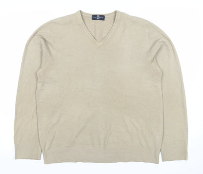 Marks & Spencer Men’s Beige V-Neck Pullover Jumper M