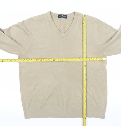 Marks & Spencer Men’s Beige V-Neck Pullover Jumper M