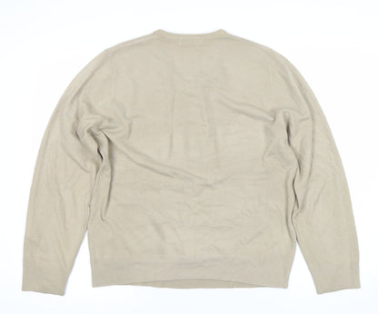 Marks & Spencer Men’s Beige V-Neck Pullover Jumper M