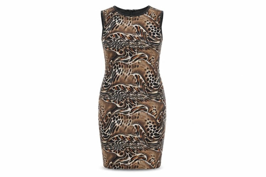 I Saw It First Womens Brown Animal Print Bodycon Dress Size 8