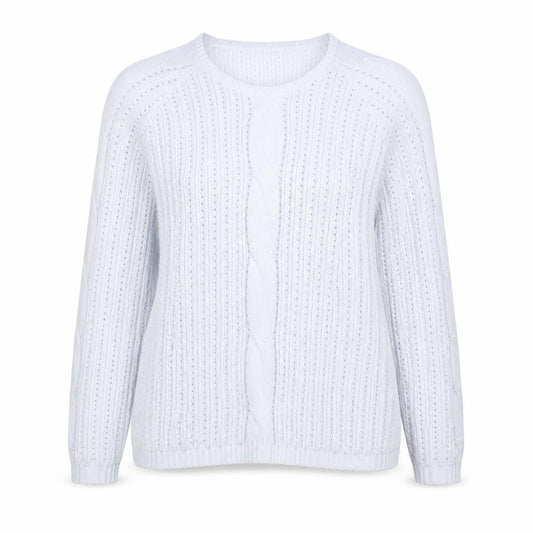 Damart Women’s Blue Scoop Neck Open-Knit Pullover Jumper Size L