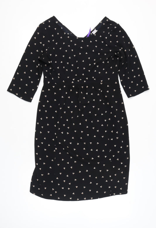 Séraphine Women Black Polka Dot Sheath Dress UK 10