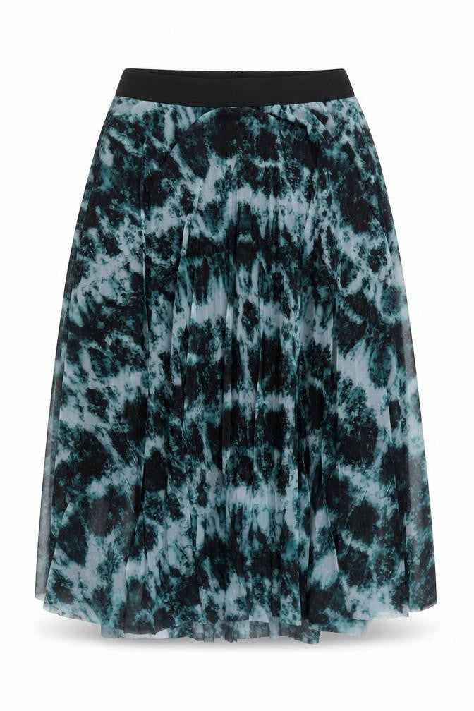 Red Herring Womens Blue Black Midi Pleated Skirt Size 12