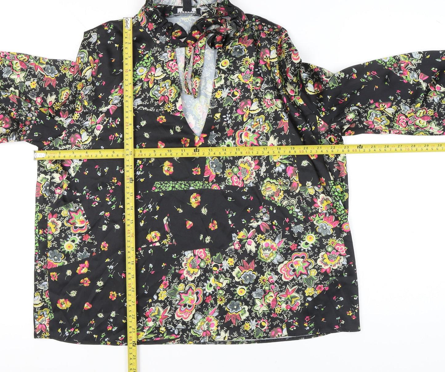 Topshop Women’s Multicoloured Floral Blouse UK 14 Tunic Style