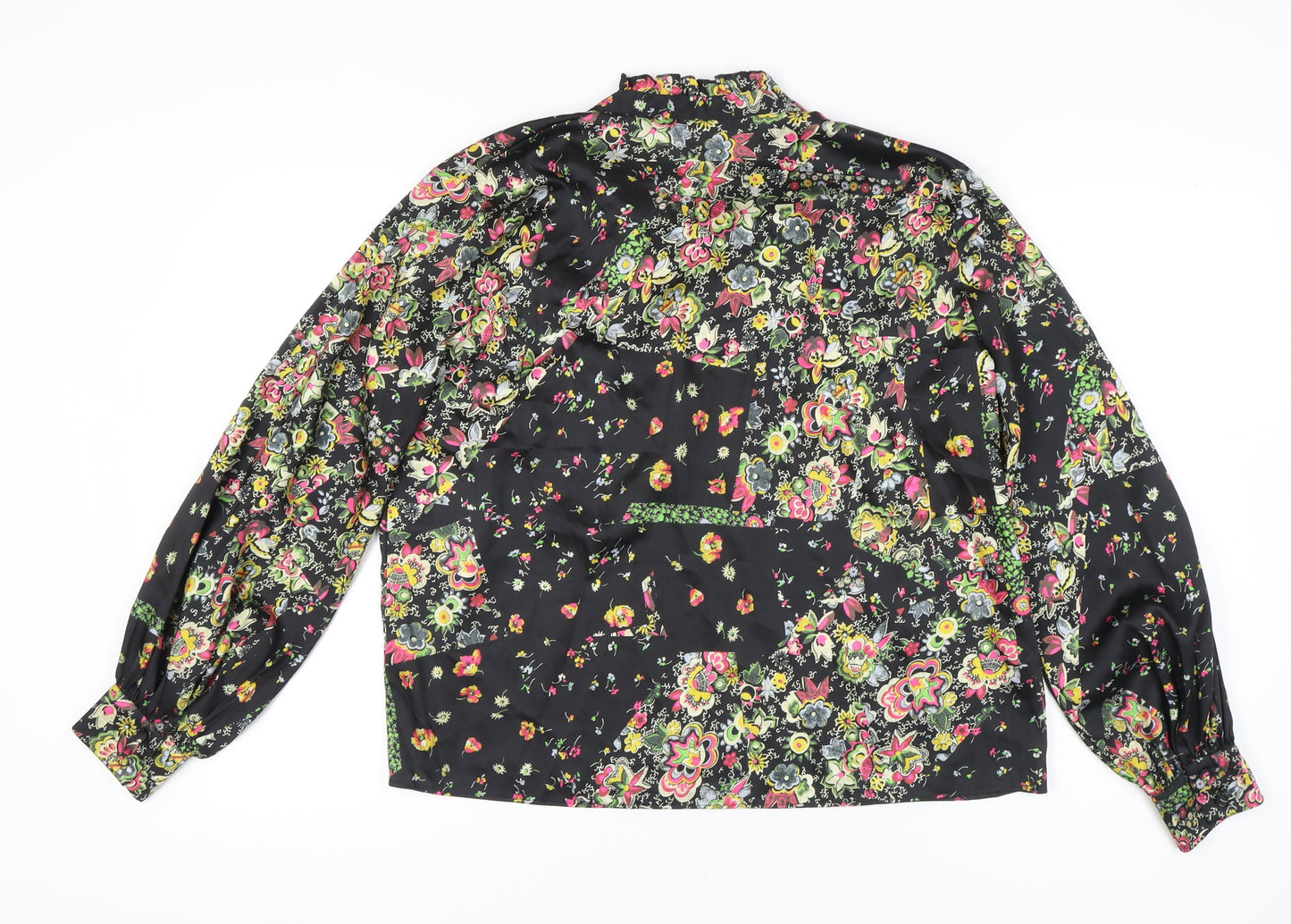 Topshop Women’s Multicoloured Floral Blouse UK 14 Tunic Style