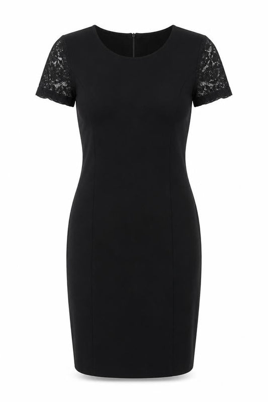 b.young Women’s Black Sheath Lace Knee Length Dress Size S