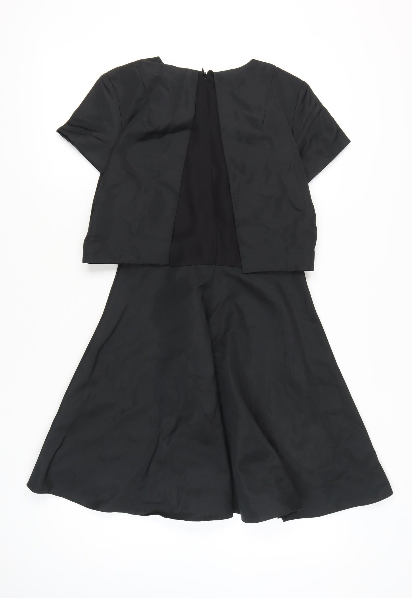 Warehouse Women Black Size 10 Fit & Flare Knee Length Dress