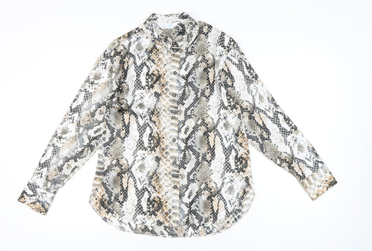 Primark Women’s Multicoloured Snake Print Button-Up Shirt XS