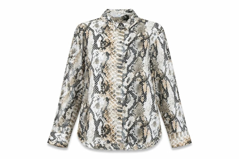 Primark Women’s Multicoloured Snake Print Button-Up Shirt XS
