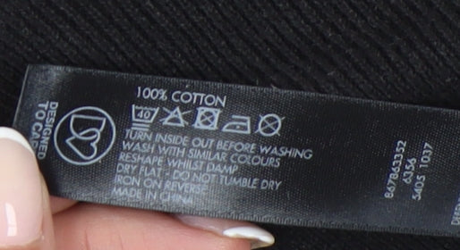 By Henry Holland Womens Black Cotton Cardigan Size 8 Crew Neck