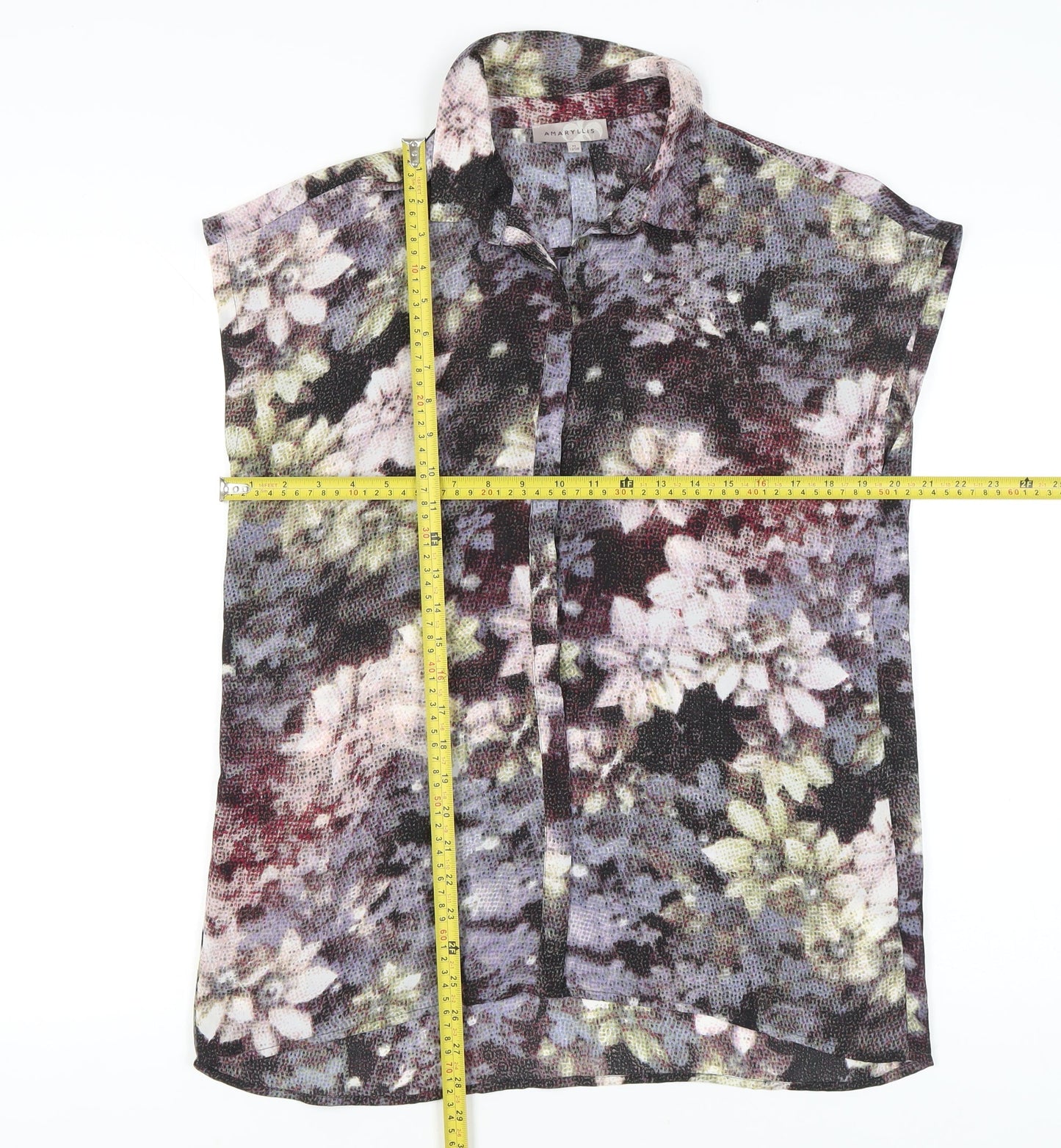 Amaryllis Womens Floral Blouse Size 12 Multicoloured Tunic Top