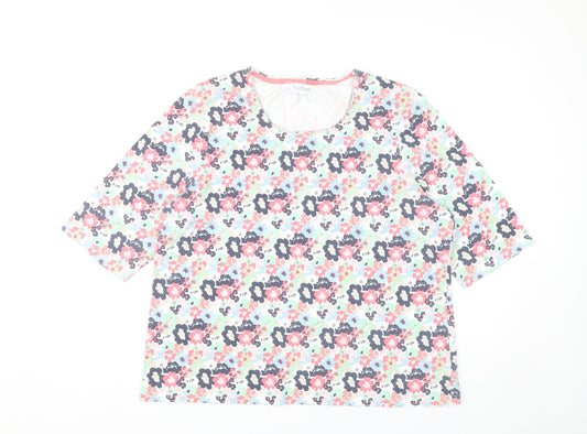 Tulchan Women’s Multicoloured Floral Jersey T-Shirt Size 20