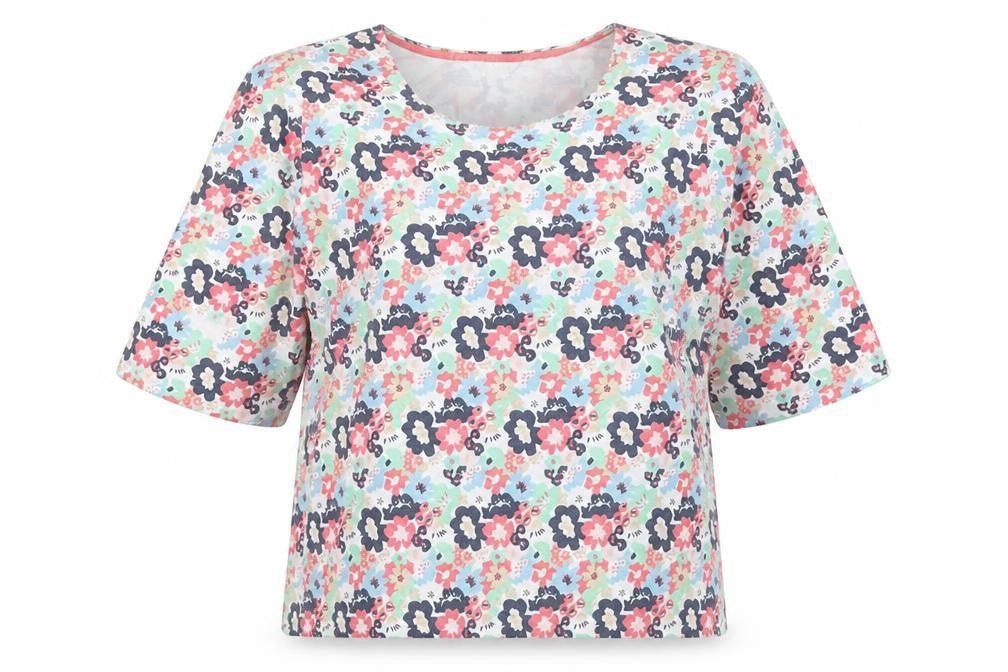 Tulchan Women’s Multicoloured Floral Jersey T-Shirt Size 20